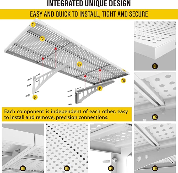 2-Pack 1.64x4ft Adjustable Garage Wall Shelving 560lbs Load Capacity Heavy Duty Wall Mounted Storage Shelf Metal Floating Shelves for Garage(White)-VerdiqueGarden