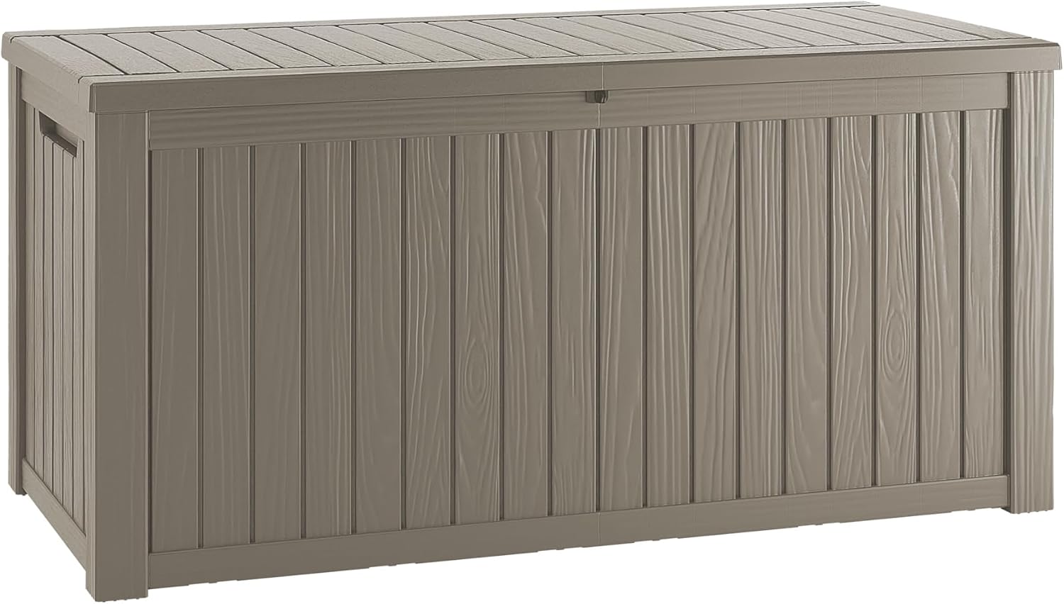 200 Gallon Coffee Resin Deck Box - Rustic Wood-Look, Waterproof & Lockable Outdoor Storage for Garden Tools, Patio Essentials - All-Weather Container for Farmhouse Decks, Backyards-VerdiqueGarden