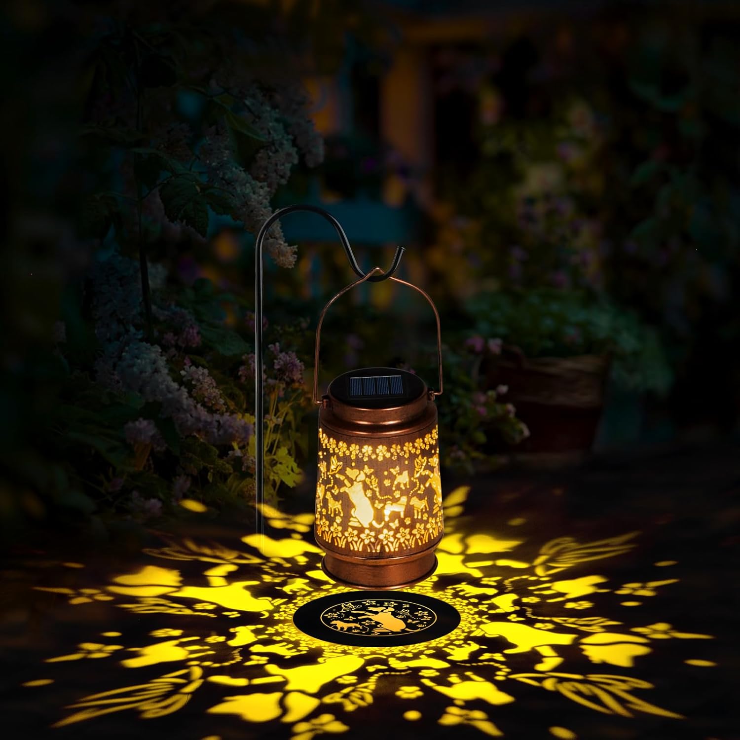 Solar Lanterns Outdoor Waterproof, Dog Garden Decor for Yard Porch Lawn Patio Pathway, Hanging Solar Lights Birthday Gifts for Women Mom Grandma Sister Friend-VerdiqueGarden