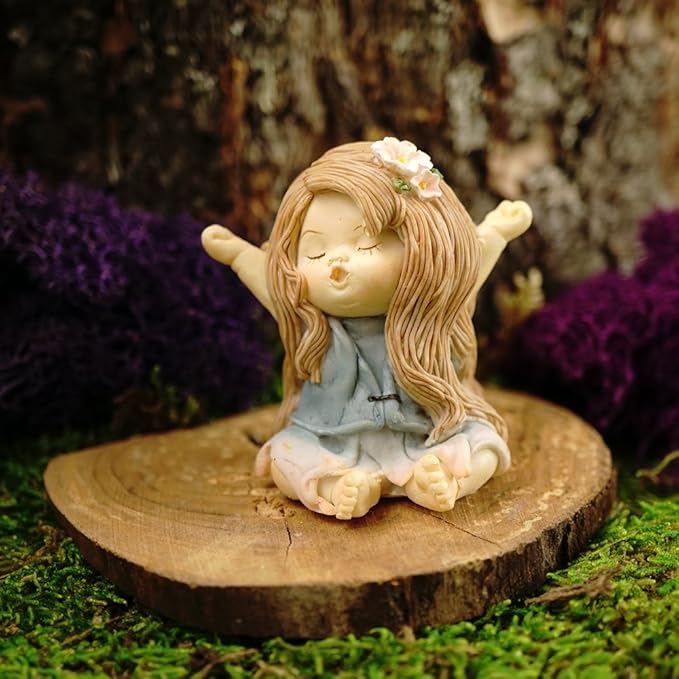 Top Collection Miniature Fairy Garden and Terrarium Statue, Little Fairy Yawning-VerdiqueGarden