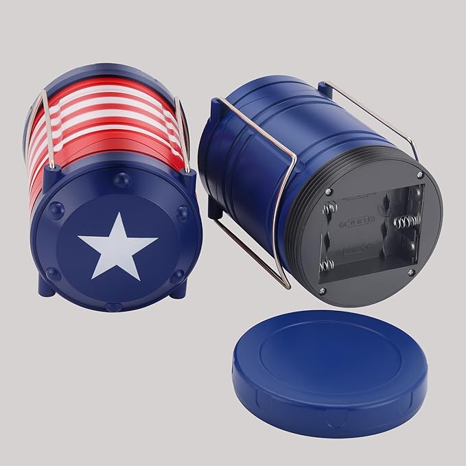 Lichamp LED Camping Lantern, 4 Pack Battery Powered Flashlight for Power Outages, Portable Collapsible Hanging Light Essential for Home, Outdoor, Emergency Lamp Survival Kit Gear for Hurricane, C2-VerdiqueGarden