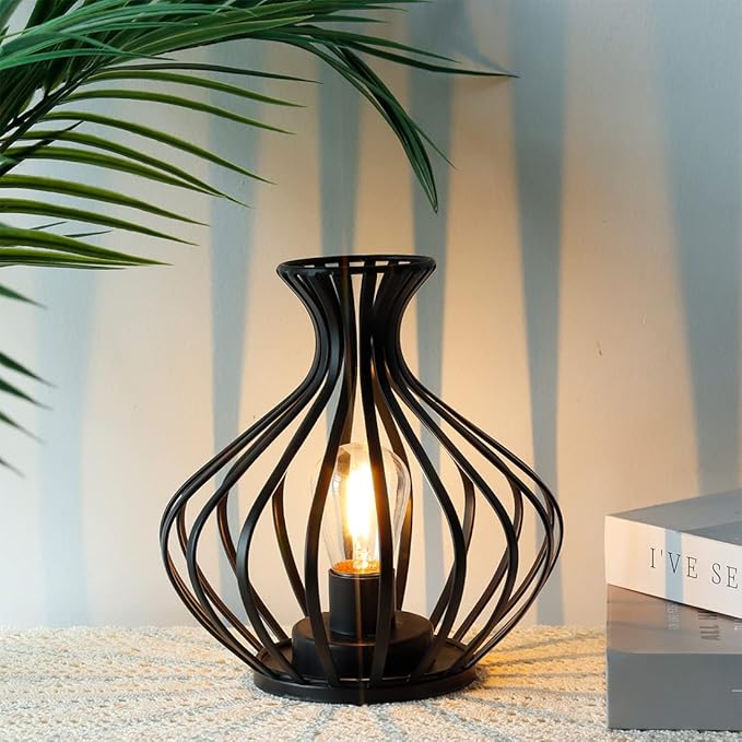 JHY DESIGN Decorations Outdoor Table Lamp Nightlight 7.5''High Modern Style Battery Powered Lamp with 6-Hours Timer Feature Decorative Bedside Lamp for Room Indoor Outdoor Table Garden Party-VerdiqueGarden