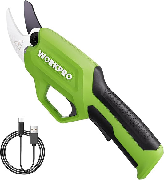 WORKPRO 7.2V Electric Pruning Shears, Battery Powered Pruning Shears, Cordless Tree Pruner, 0.8 Inch Cutting Diameter, Branch Cutter Gardening Scissors with Rechargeable Battery-VerdiqueGarden