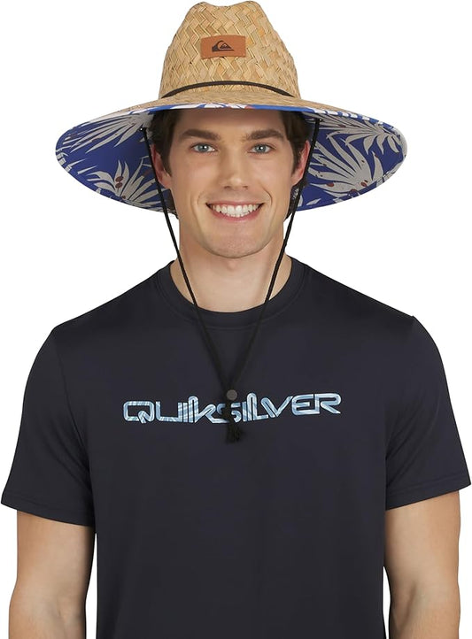 Quiksilver Men's Wide Brim Outdoor Lifeguard Straw Sun Hat-VerdiqueGarden