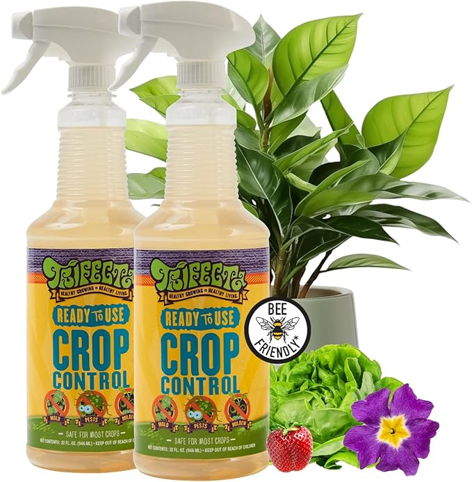 Trifecta Crop Control Insecticidal Soap for Plants | All Natural Fungicide for Plants | Spider Mite Killer Indoor Plants, Food Safe Pesticide, Herbicide, Spider Mites Spray for Plants (32oz - 2 Pack)-VerdiqueGarden