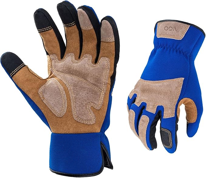 Vgo... 1-Pair Gardening Gloves Men, Safety Work Gloves, Puncture-proof, Thornproof, Touchscreen (SL7475)-VerdiqueGarden