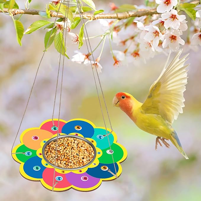 Fennoral 4 Pack Bird Feeder Kits for Kids Make Your Own Bird Feeders Wooden Art and Craft for Girls Boys Ornaments DIY to Paint Bird Feeders Craft for Spring Garden Outdoor Summer Activities Project-VerdiqueGarden