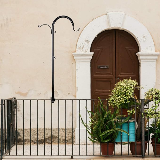 WOSIBO 3 Pack Three Span Deck Hook, 37 Inches Deck Bird Feeder Pole, Hanging Baskets Porch Multi-Hook for Deck Kit with Three Branches for Plant Hangers, Lanterns, Wind Chimes and More-VerdiqueGarden