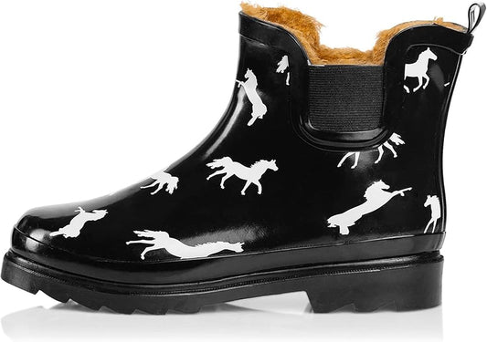 NORTY - Womens Ankle Rain Boots - Ladies Waterproof Winter Spring Garden Boot runs ½ size large-VerdiqueGarden