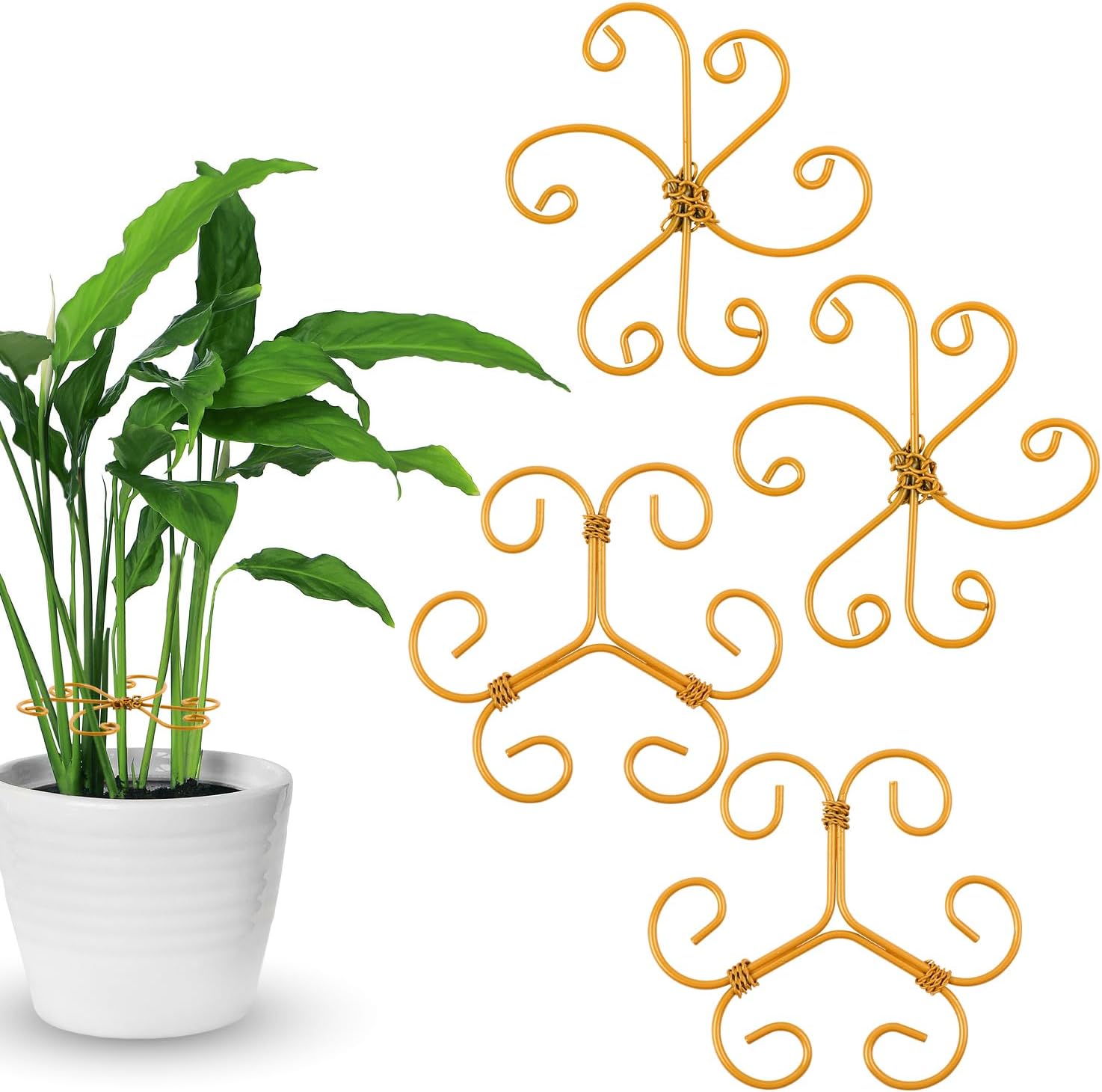 4-Pack Plant Stem Support, Plant Stabilizer for Indoor Plants, Monstera Plant Support System, Plant Stem Holder for Fixing Green Plants and Vines (A+B)-VerdiqueGarden
