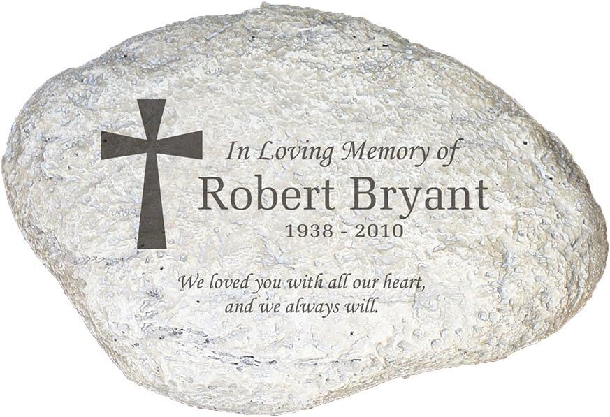 GiftsForYouNow Personalized Memorial Resin Garden Stone for Loved One, 11.5 x 8.25 x 2.5 Inches-VerdiqueGarden