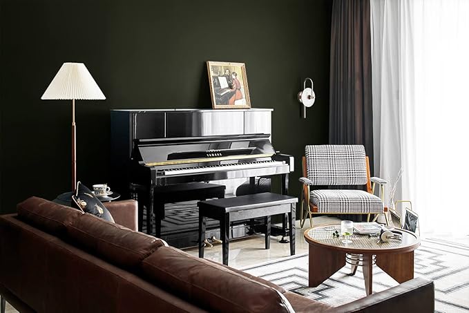 Dimoon 118''x17.7'' Green Peel and Stick Wallpaper Contact Paper Modern Self Adhesive Wall Paper Removable Renter Friendly Textured Solid Color Shelf Cabinet Vinyl Roll (118''x17.7'',Retro Green)-VerdiqueGarden