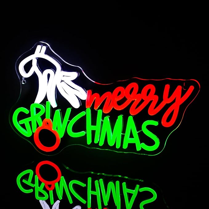 WLHOPE Merry Christmas Neon Sign, Green Red Christmas Neon Signs for Wall Decor, Merry Christmas Led Signs for Christmas Party Backdrop Bedroom Window Bar Club Shop, Christmas Gift Decoration-VerdiqueGarden