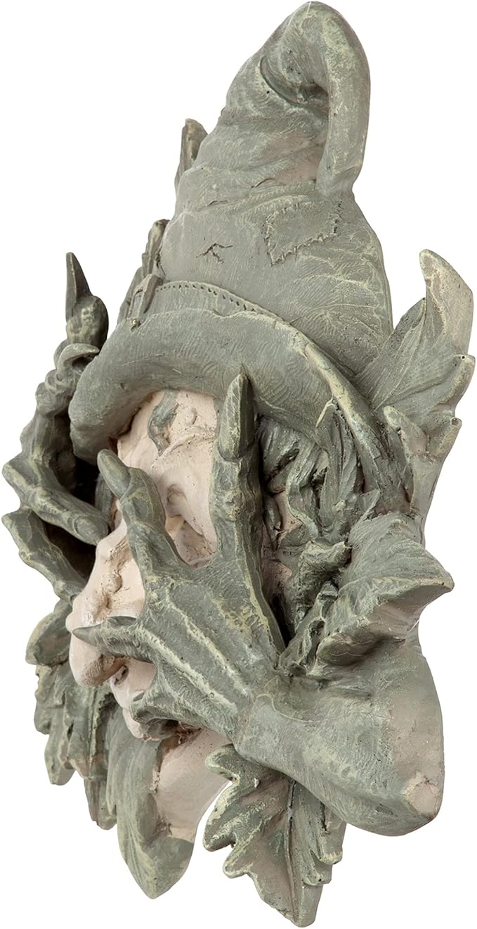 Design Toscano Poison Ivy Forest Witch Greenman Wall Hanging Sculpture, 15.5" Wx2 Dx9.5 H, two tone stone-VerdiqueGarden
