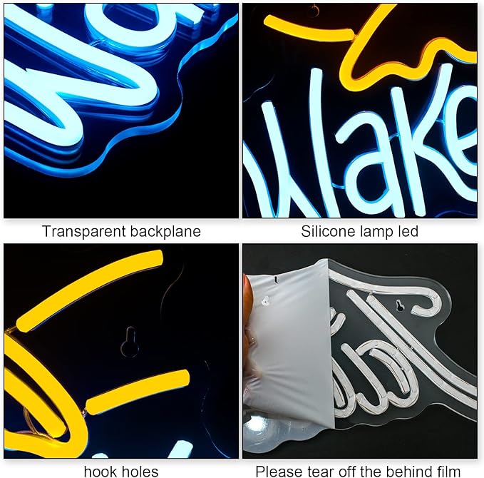 WLHOPE Wake in Bake Neon Signs Yellow Blue LED Neon Signs for Wall Decor, USB Fried Eggs Neon Light Letter Bakeing Neon Sign for Bedroom Home Kitchen Cake Baking Shops Cafes Birthday Party-VerdiqueGarden