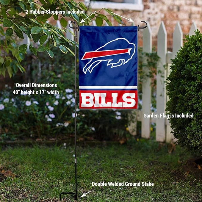 WinCraft Buffalo Bills Garden Flag with Stand Holder-VerdiqueGarden