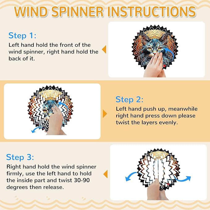 10 Pack Sublimation Wind Spinner Blanks, 10 Inch Sublimation Wind Spinners, 3D Aluminum Metal Hanging Wind Spinner Bulk for Garden Yard Outdoor, Window Porch Decoration for Heat Press Transfer DIY-VerdiqueGarden