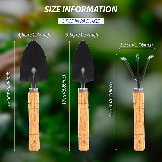 Gardening Tool Set:3 Small Garden Tool, Garden Spade Hand Shovel,Shovel, Trowel and rake. Garden Spade Hand Shovel, Weeding, and Transplantation-VerdiqueGarden