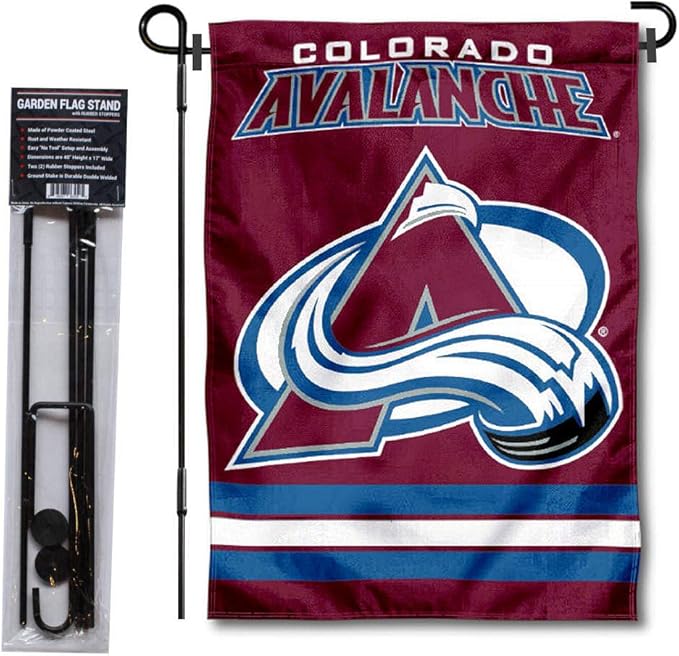 WinCraft Colorado Avalanche Garden Flag with Pole Stand Holder-VerdiqueGarden
