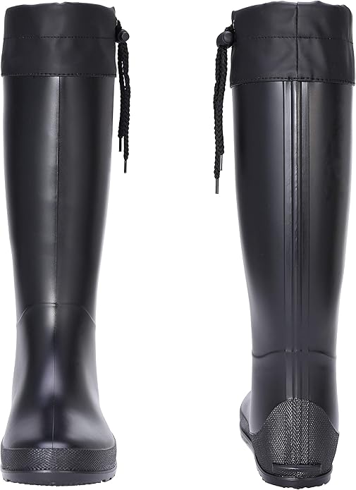 Asgard Packable Tall Rain Boots for Women Waterproof Rubber Garden Boots Ultra Lightweight Flat Mud Boots- NOT FOR WIDE CALF-VerdiqueGarden