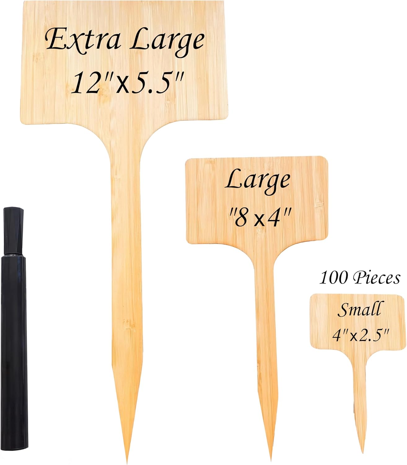 100 Pack 4.5 Inch Tall Plant Labels Garden Markers Plant Name Tags for Flowers, Herbs, Vegatables, Seeds, Bulbs Easy to See Writing Area with Full Size Marker-VerdiqueGarden