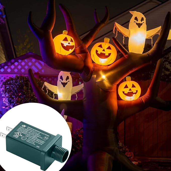 Replacement Yard Inflatable Adapter Power Supply Adaptor - 12V 1.0A 1Pcs -Inflatable Plug Replacement Class 2 Power Supply - Green - for Halloween Yard Blow Up Decorations-VerdiqueGarden