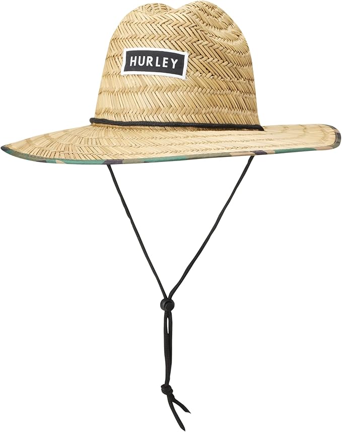 Hurley Men's Straw Hat - Bayside Lifeguard Straw Sun Hat-VerdiqueGarden