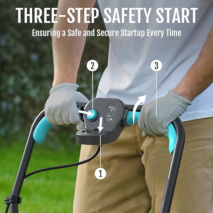 (2025 Model) YARDCARE 36V Brushless Cordless Lawn Mower with 2X4.0Ah Batteries, LED Display Screen, Electric Lawnmower with 5-Position Height Adjustment, 8 Gallon Grass Bag, Charger-VerdiqueGarden