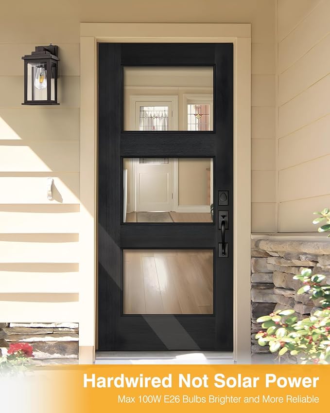 VIANIS Bronze Outdoor Wall Lights, Dusk to Dawn Led Outdoor Light, Aluminum Exterior Lighting Fixtures, Waterproof Porch Lights Outdoor for House, Doorway, Garage,Hardwired, Non-Solar-VerdiqueGarden