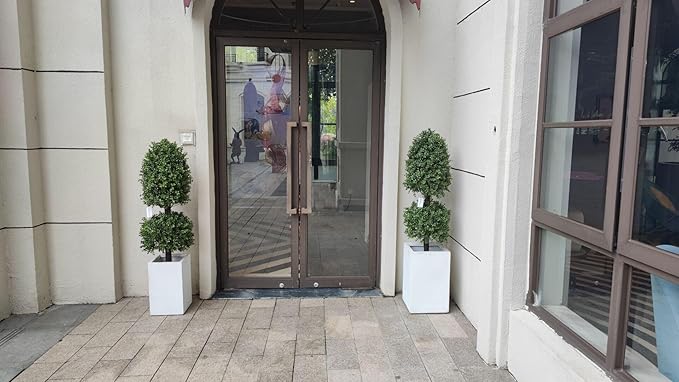 4ft Artificial Topiary Trees Boxwood Ball Shape Fake Trees Porch Decor, Outdoor Plants 2Pack-VerdiqueGarden