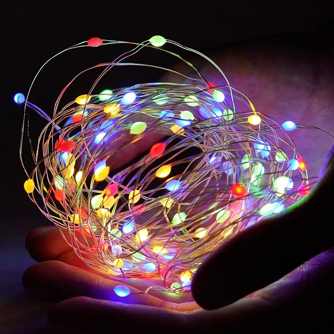 Homemory 4 Pack 20 Ft 60 LED Multicolor Fairy Lights Battery Operated Christmas Lights with Remote, Waterproof 8 Modes Firefly Twinkle String Lights for Party Bedroom Wedding Decorations-VerdiqueGarden