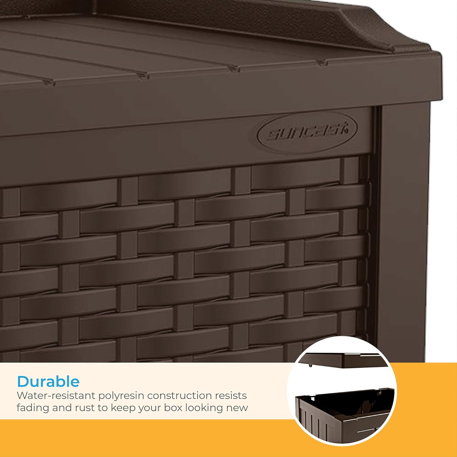 Suncast 22 Gallon Small Resin Storage Seat, Java, SSW600J-VerdiqueGarden