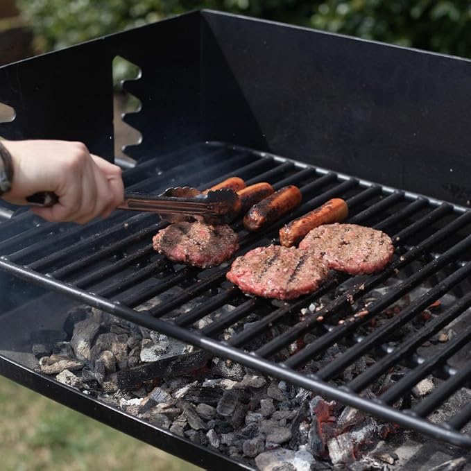 Ash & Ember Park-Style Grill, 384 Sq. In Jumbo Charcoal Grill, Single Post Outdoor Cooking Backyard BBQ, Camp Grilling Barbecues-VerdiqueGarden