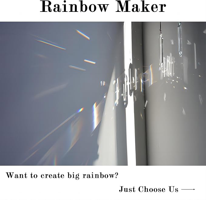 HDCRYSTALGIFTS Set 2 Crystal Suncatchers, 120mm Large Prism Sun Catchers Windows Hanging Ornaments Rainbow Maker Pendant Indoor Outdoor Garden Decor,Clear-VerdiqueGarden