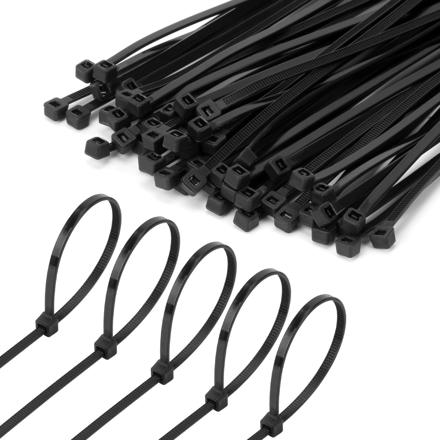 8 Inch Black Zip Tie 1000 PCS, 40 Lbs - Small to Medium Zip Tie, Nylon PA66 UV Resistant Cable Tie Heavy Duty for Indoor and Outdoor Use - Ideal for bundling and securing objects-VerdiqueGarden