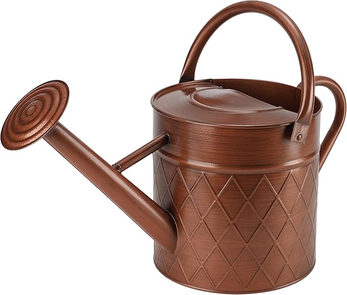 1.75 Gallon Outdoor Metal Watering Can for Garden Plants,Copper Color Watering Can with Removable Spray Spout, Ideal for Outdoor Use (Copper)-VerdiqueGarden