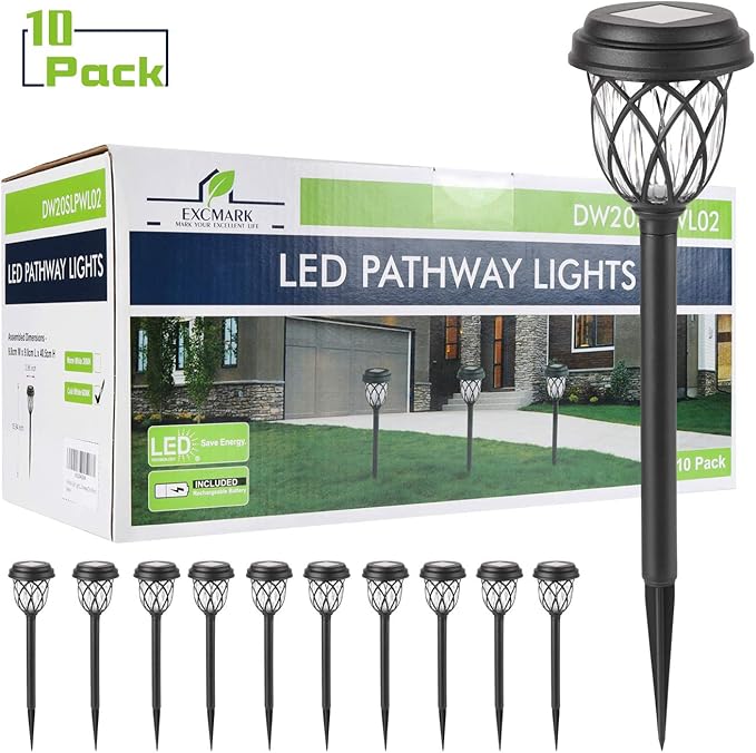 10 Pack Solar Lights Outdoor Garden Pathway Solar Powered Yard Lights for Walkway Sidewalk Driveway.-VerdiqueGarden