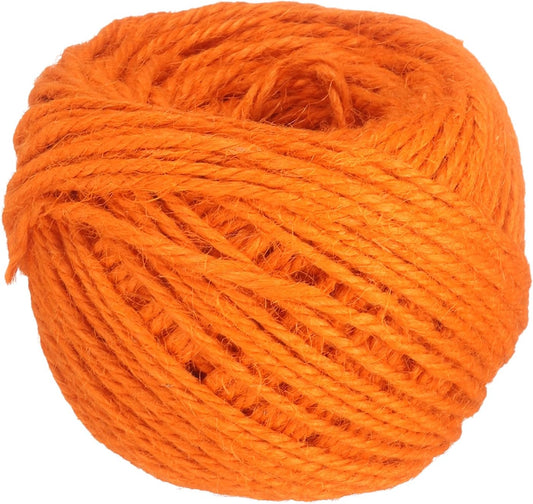 uxcell 164 Feet Natural Jute Twine String,3mm Thin Garden Twine Rope Colored Plant String Cord for DIY Art Crafts Gift Wrapping Decoration Packing Gardening Plant Hanger,Orange-VerdiqueGarden