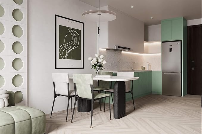 Dimoon 118"x15.7" Peppermint Light Green Peel and Stick Wallpaper Cyan Thicken Waterproof Contact Paper Solid Green Gray Wall Paper Self Adhesive Wallpaper Removable Shelf Drawer Liner Vinyl Roll-VerdiqueGarden