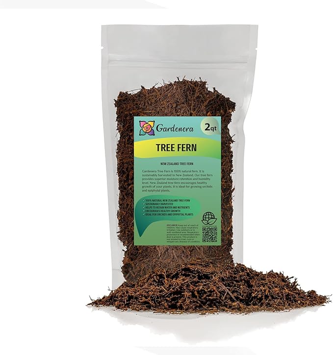 Premium New Zealand Tree Fern by GARDENERA - Orchid and Epiphytal Plants Growing Medium and Reptile Substrate - 2 Quart Bag-VerdiqueGarden