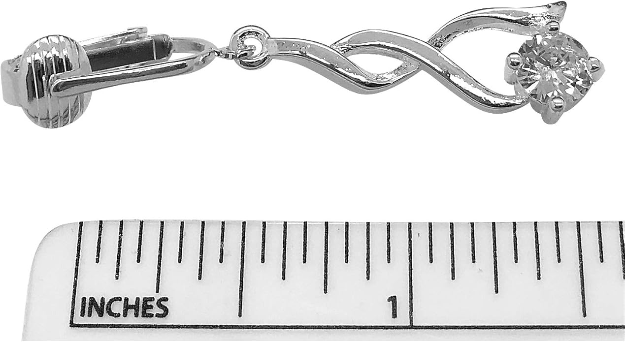 Silver Clip On Earrings For Women, They Look Pierced, Don't Pinch & Won't Fall Off, Hypoallergenic & Lightweight