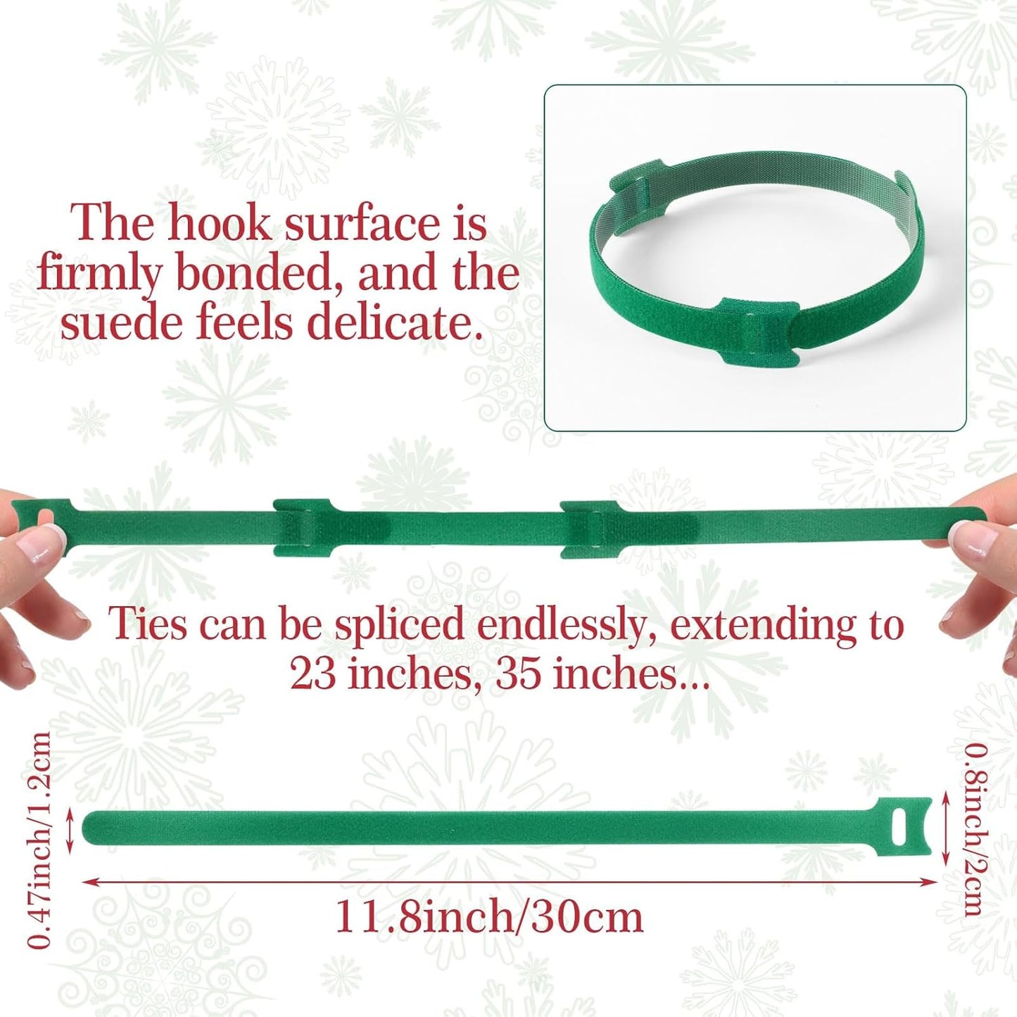 100 Pcs Christmas Garland Ties 12Inch Adjustable Holiday Garland Twist Ties for Holiday Christmas Halloween Tree Wreath Party Yard Wall Doorway Reusable Nylon Garden Cable Straps Decoration(Green)-VerdiqueGarden