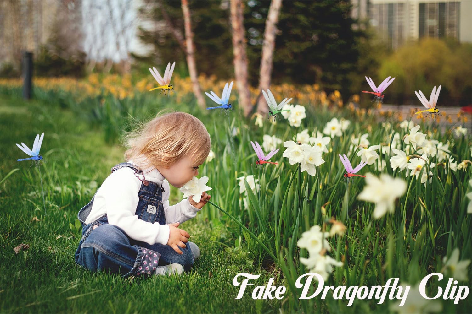 Spiritlele 20 PCS 3D Dragonfly Clips Colorful Hat Clip Fake Dragonfly Garden Decor for Patio Outdoor Indoor-VerdiqueGarden