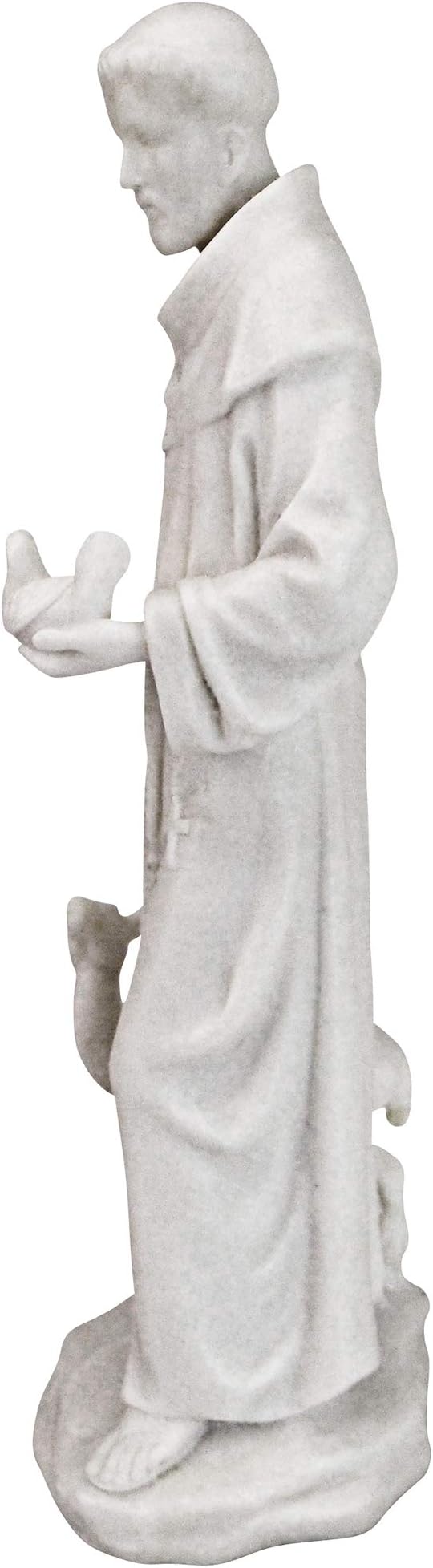 Design Toscano Francis of Assisi, Patron of Animals Religious Statue Figurine, 11 inches tall, Cast Marble Resin, White Finish-VerdiqueGarden