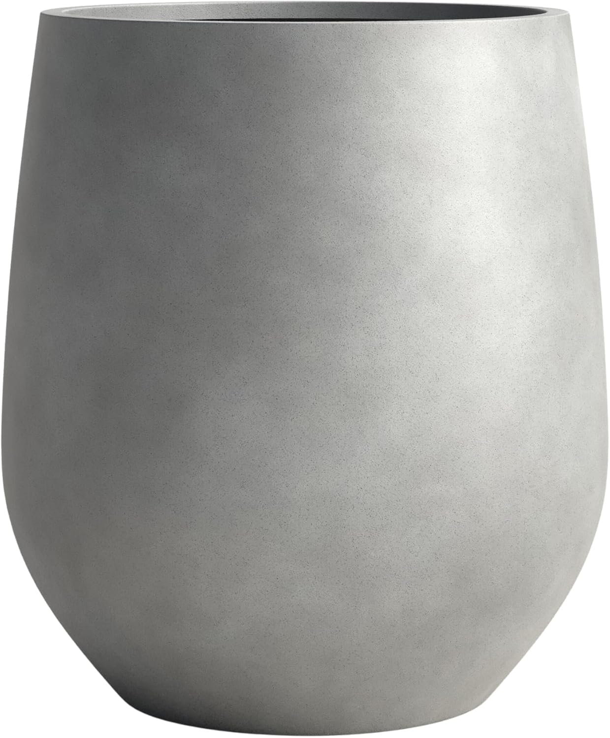 DTY Signature Mount Wilson Lightweight and Durable Modern Fiberstone Tapered Planter for Indoor Outdoor Drainage Hole & Rubber Plug Weather Resistant, 21.7" H x 20" Dia,15.7" Opening - Large, Gray-VerdiqueGarden