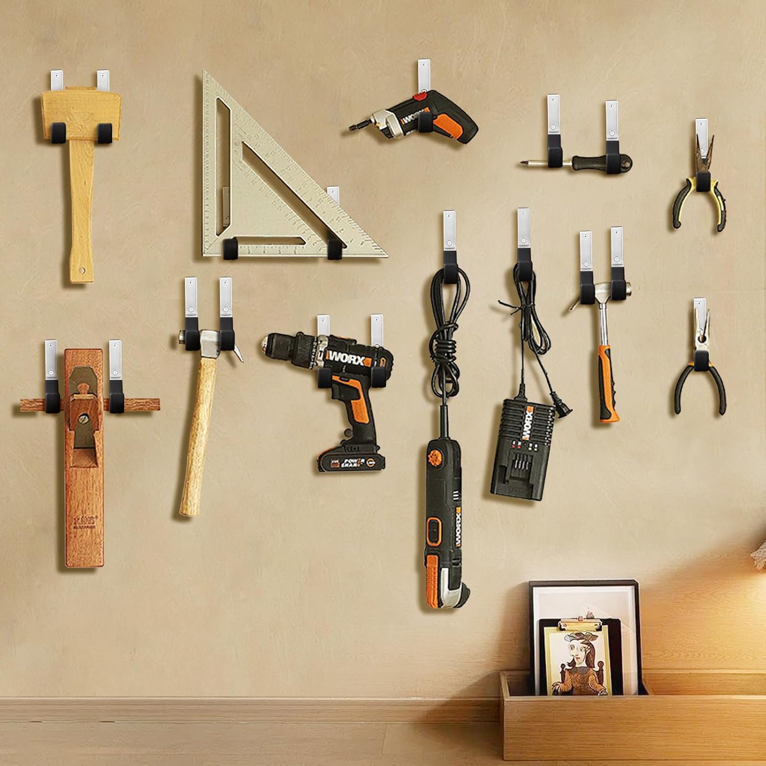 Heavy Duty Steel Garage Hooks,Garage Storage Utility Hooks,Heavy Duty Garage Tool Organizer,Steel Wall Mount Hooks, Hose Hanger, Small Garden U Hooks (Black 4 Pack)-VerdiqueGarden