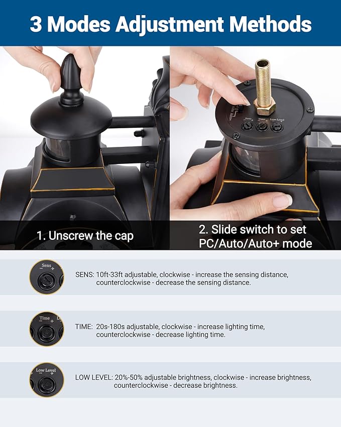 DEWENWILS Motion Sensor Outdoor Wall Lights Dusk to Dawn Exterior Light Fixture Wall Mount, Outdoor Porch Light with Water Ripple Glass, Wall Sconce Lantern for House Garage Patio-VerdiqueGarden