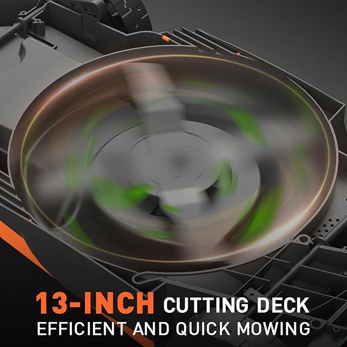 Maxlander Lawn Mowers, 13Inch Electric Lawn Mower Cordless, 20V 2-in-1 Battery Powered Lawn Mower with Brushless Motor, 5-Position Height Adjustment, Battery and Charger Included-VerdiqueGarden