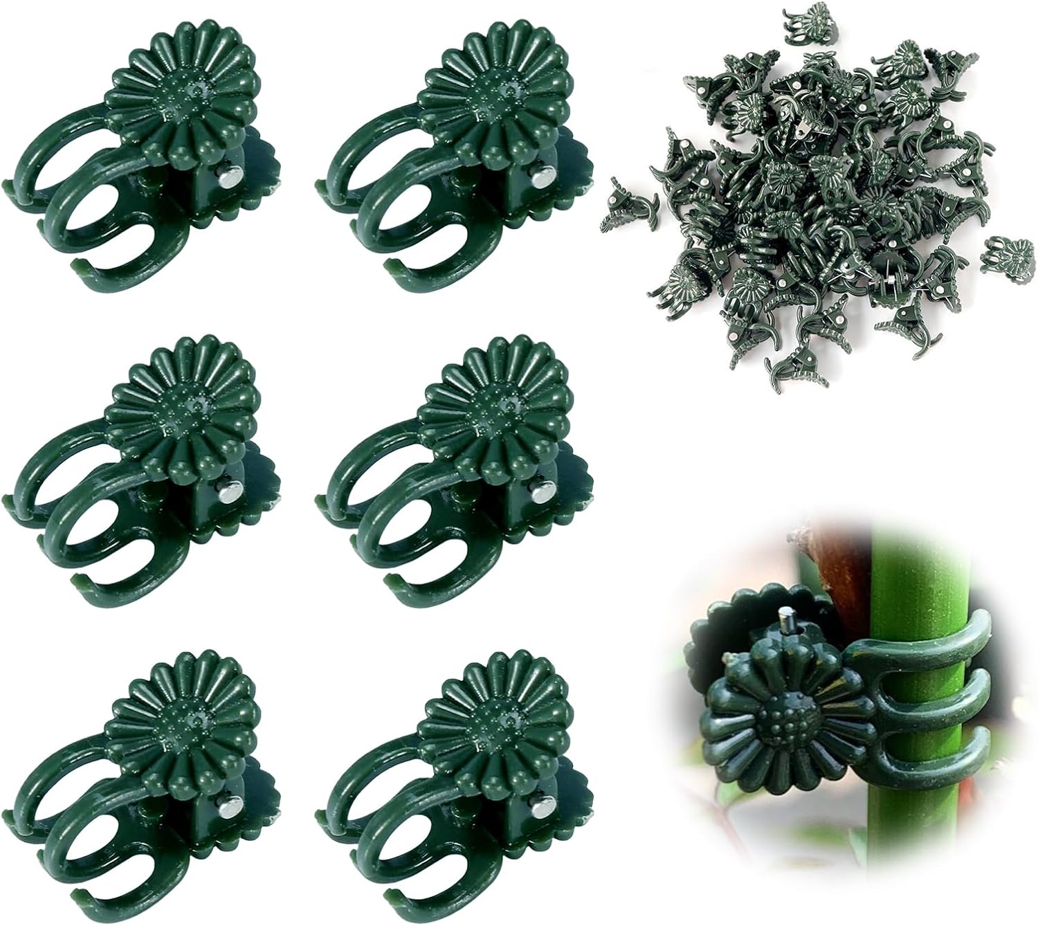 50 Pcs Plant Clips Orchid Clips,Plant Orchid Support Clips,Flower and Vine Clips，Garden Clips，Plant Clips for Climbing Plants-VerdiqueGarden