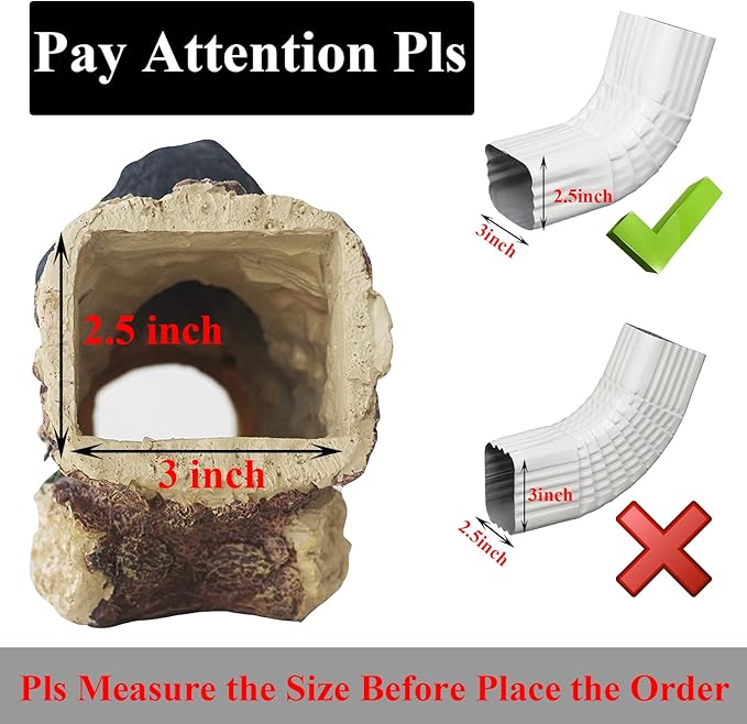 Bear Decorative Gutter Downspout Extension, Resin Sculpture, 9.8x3.9x6.9 inches, Handmade, All Seasons, Outdoor Statue-VerdiqueGarden